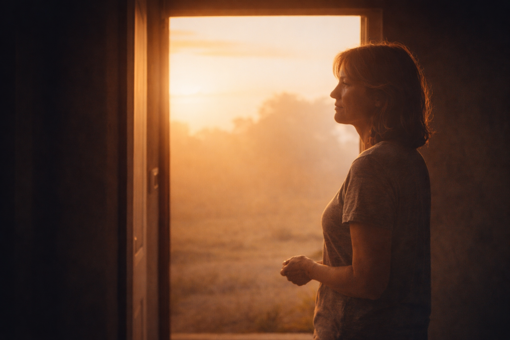Contemplation at dawn's doorway