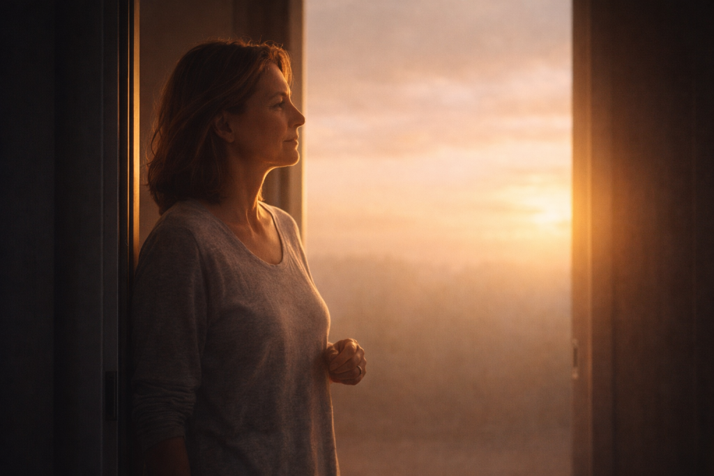 Contemplation at dawn's embrace