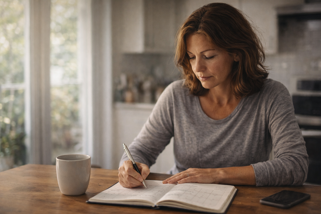 Morning reflection at the kitchen table