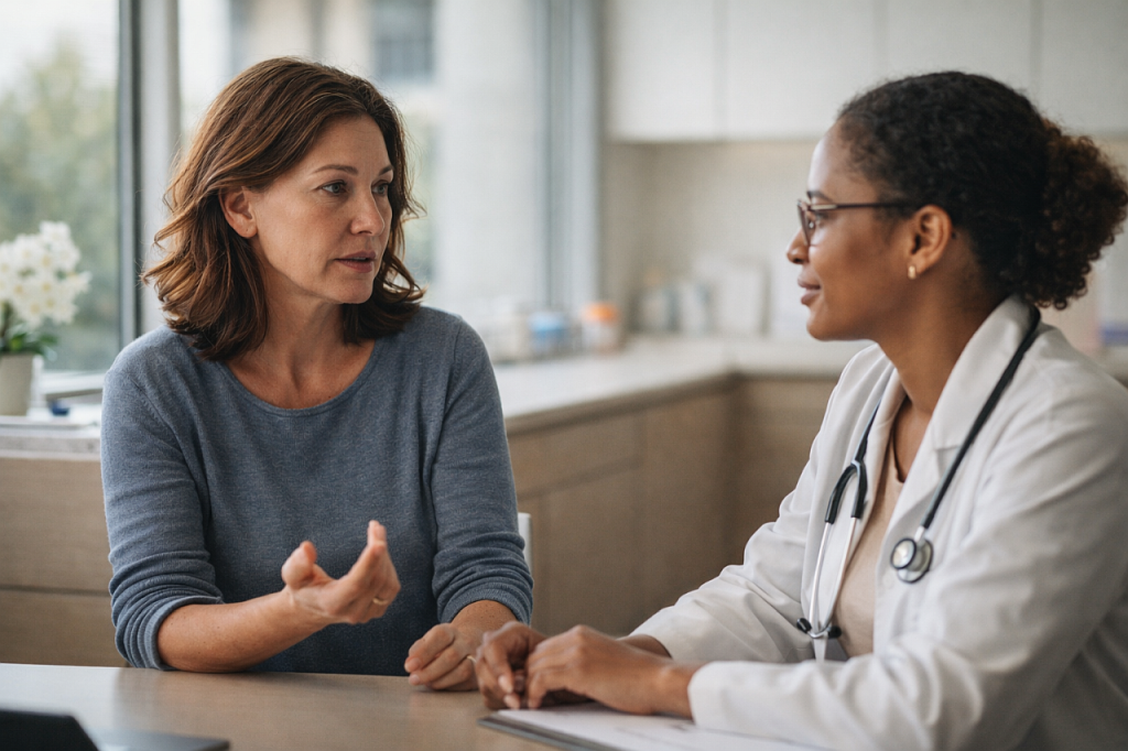 Patient and doctor in consultation